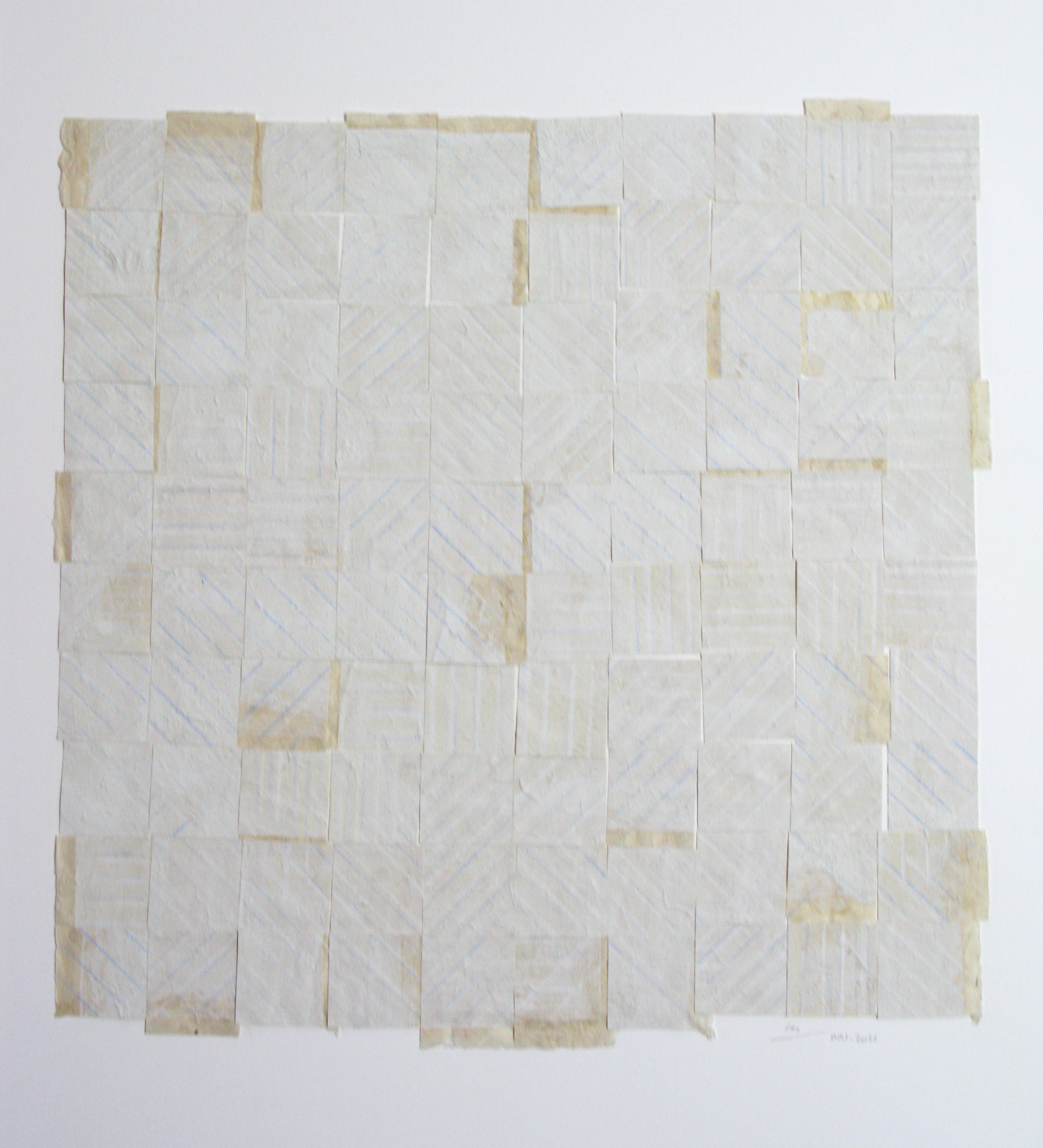 Diagonales blanches et bleues