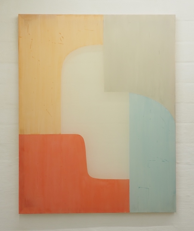 Arches and bowes - Composition of Cemento, blue opal, burned orange light, blood orange