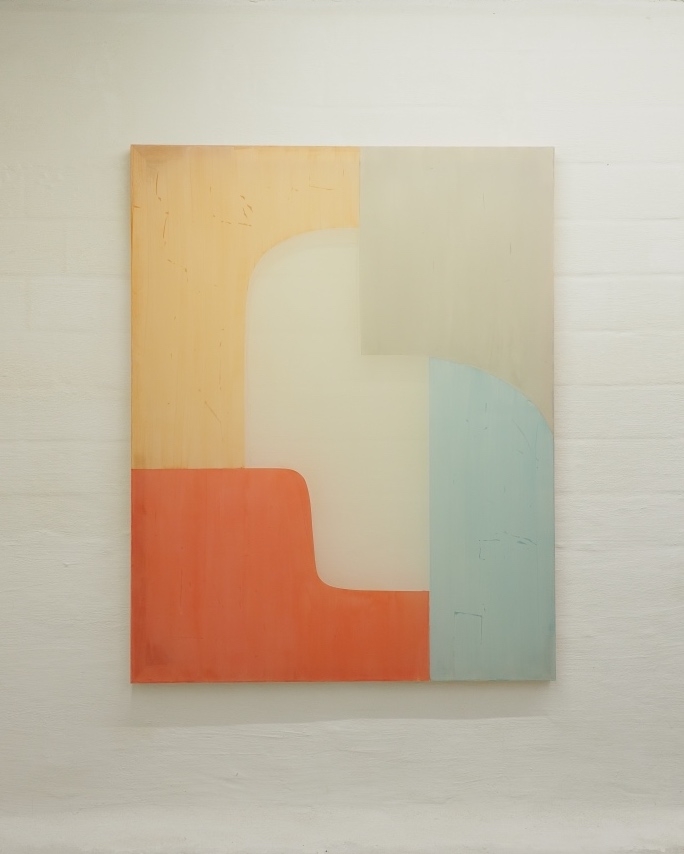 Arches and bowes - Composition of Cemento, blue opal, burned orange light, blood orange