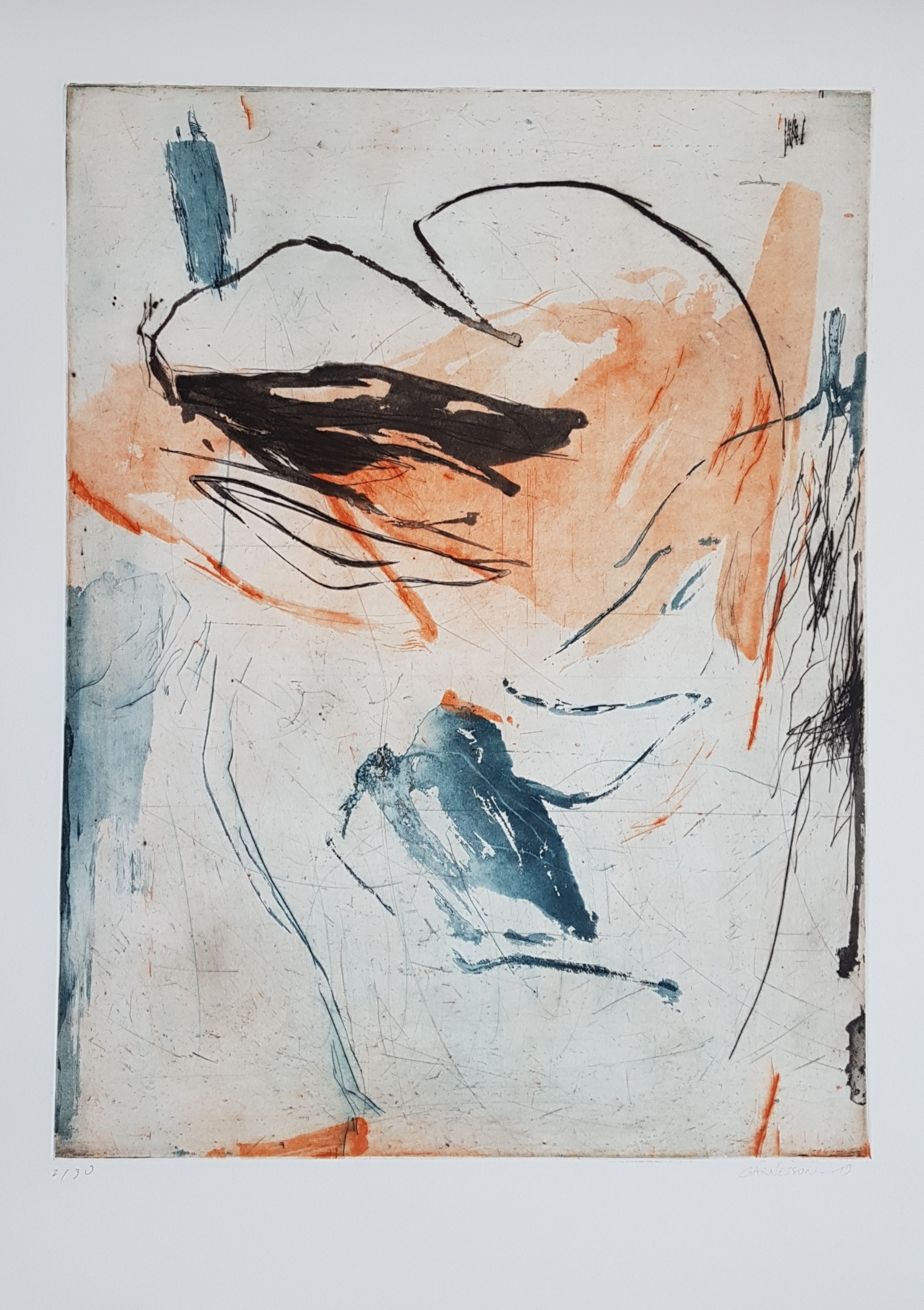 Laurence Garnesson - art abstrait - estampe - grave