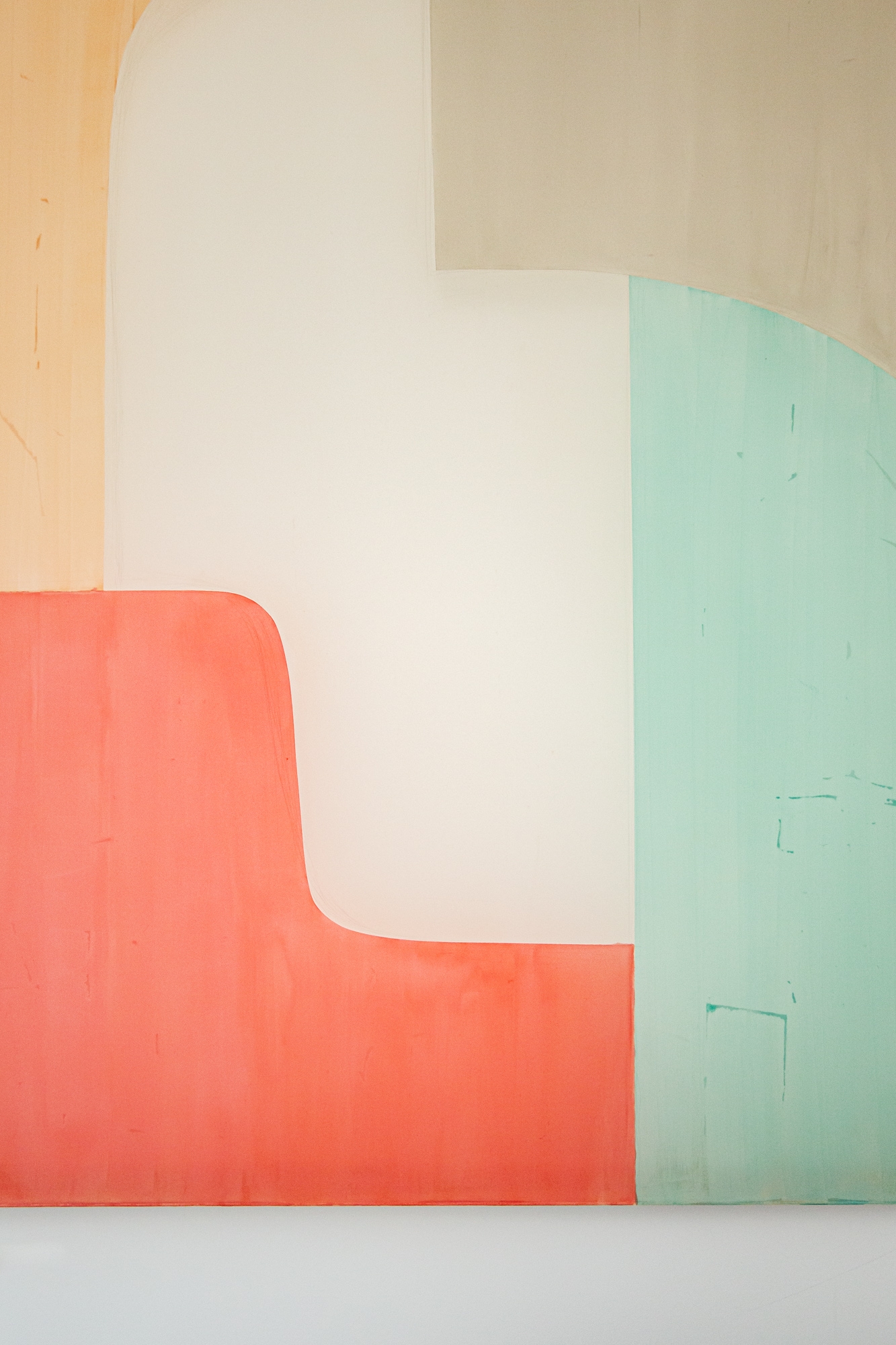 Arches and bowes - Composition of Cemento, blue opal, burned orange light, blood orange