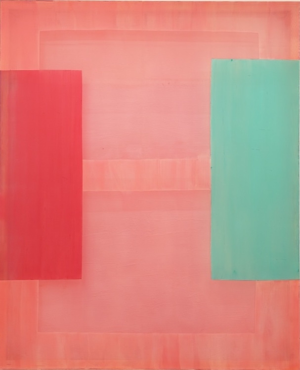 Dark cherry and green on blood orange