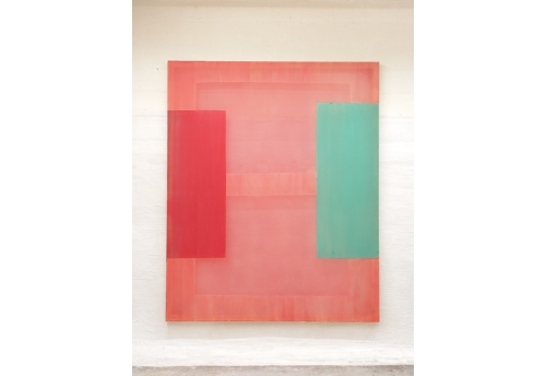 Dark cherry and green on blood orange 