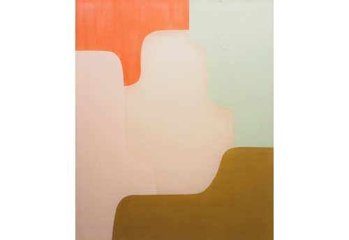 Arches & Bows serie - Composition of Blossom Pink , Scarlet Red, Mint Green, Oliv Brown