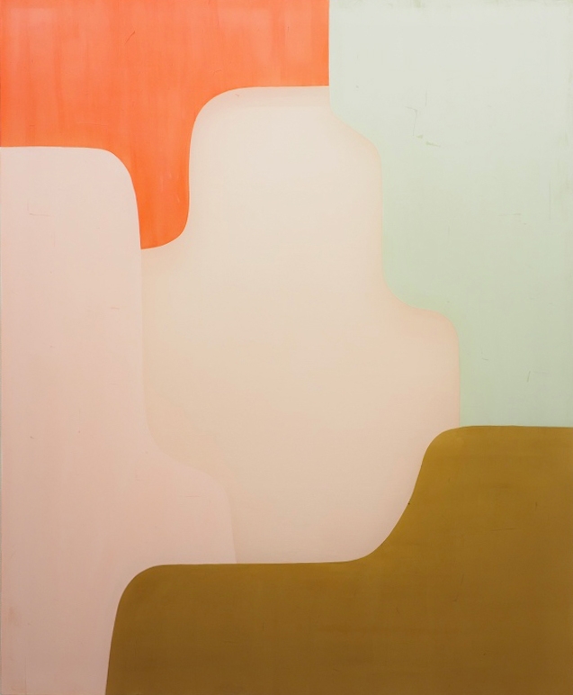 Arches & Bows serie - Composition of Blossom Pink , Scarlet Red, Mint Green, Oliv Brown
