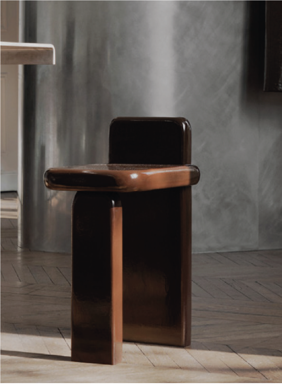 Lacquered stool
