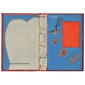 Livre ouvert - Bleu clair et rouge - La colombe