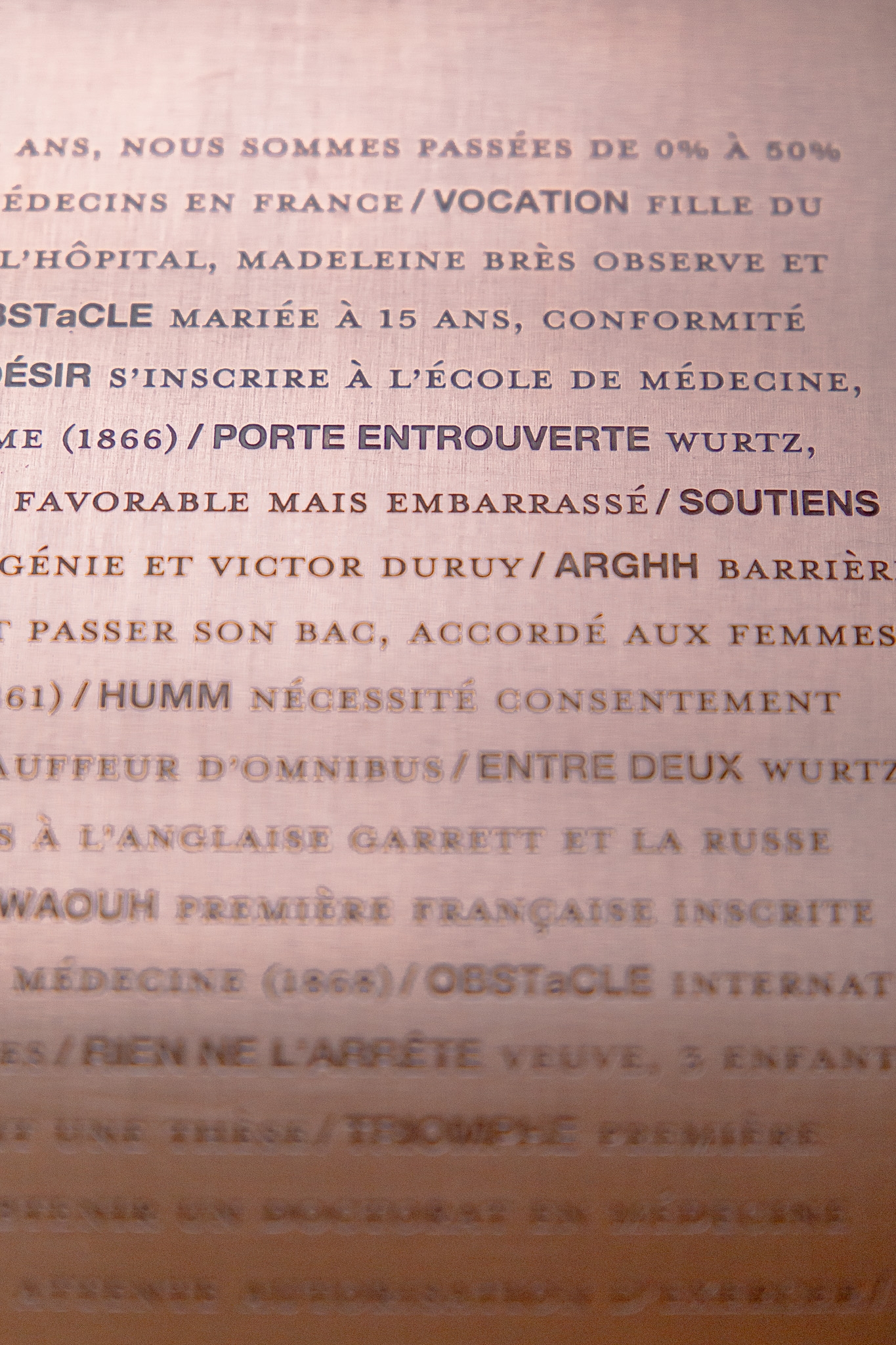 Plaque cuivre portrait : Madeleine Brès