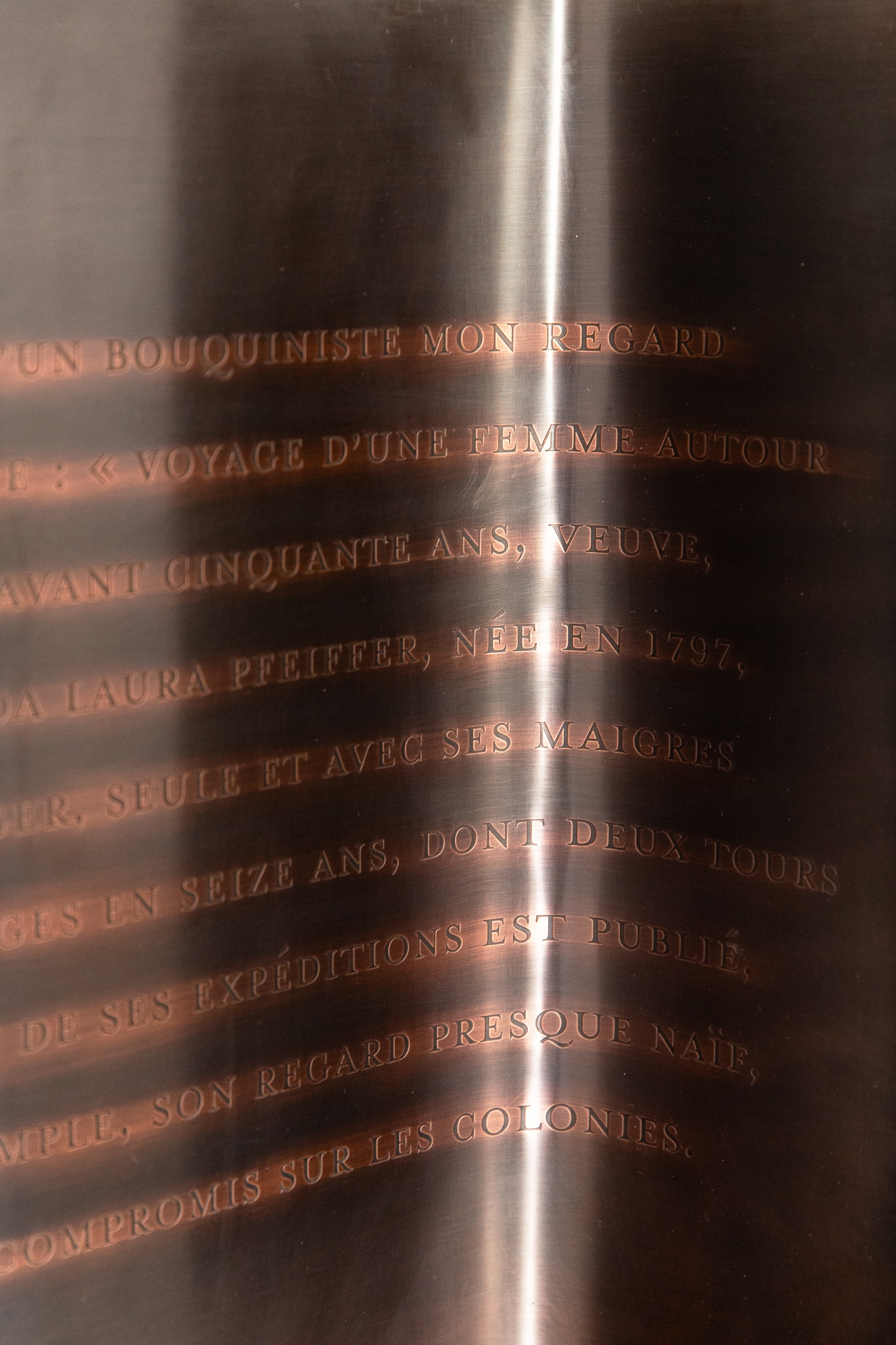 Plaque cuivre portrait : Ida Pfeiffer 