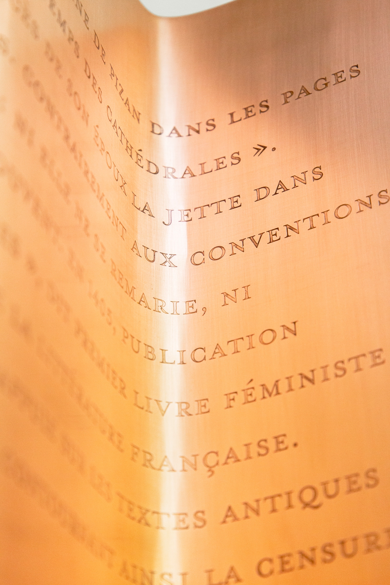 Plaque cuivre portrait : Christine de Pizan