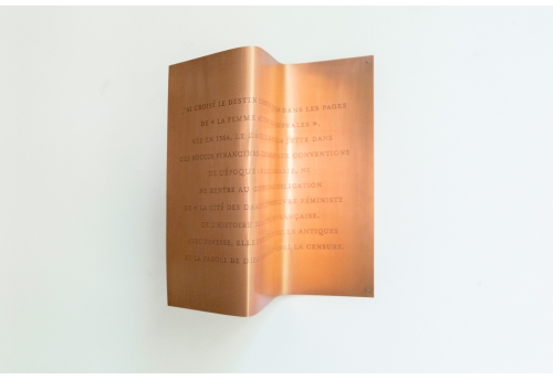 Plaque cuivre portrait : Christine de Pizan