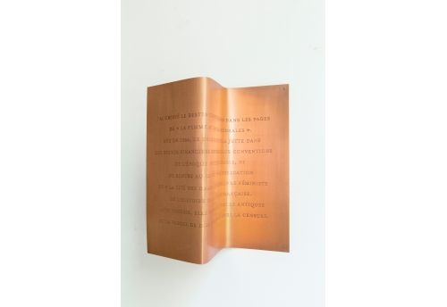 Plaque cuivre portrait : Christine de Pizan
