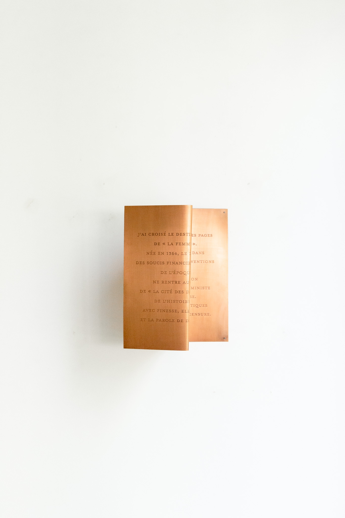 Plaque cuivre portrait : Christine de Pizan