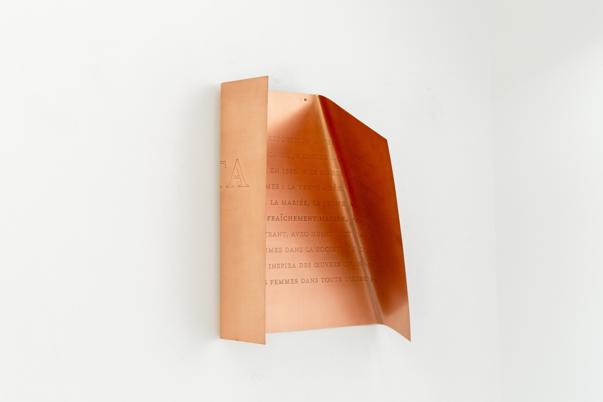 Plaque cuivre portrait : Modera Fonte