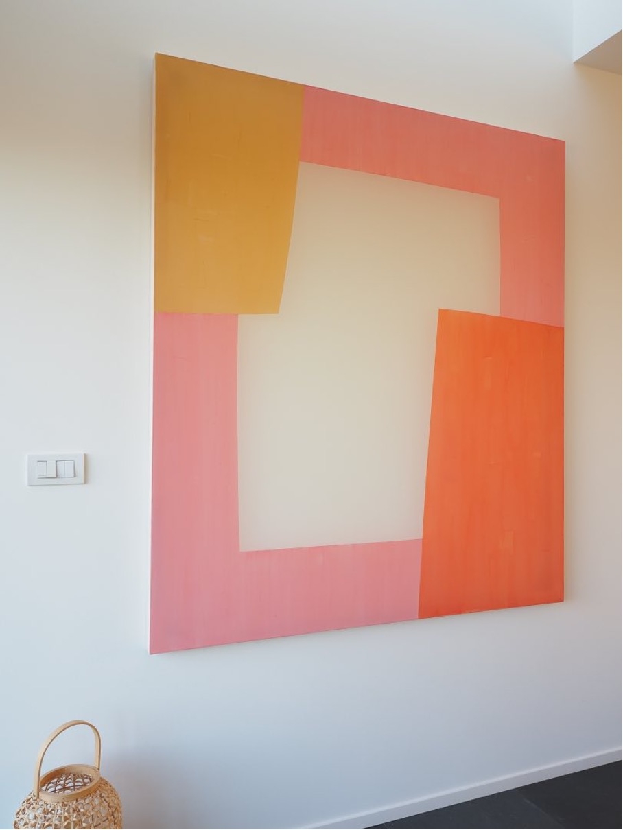 Enigma series, pink, yellow, ochre