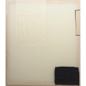 Composition of Indigo dyed paper, Ecru paper, tape