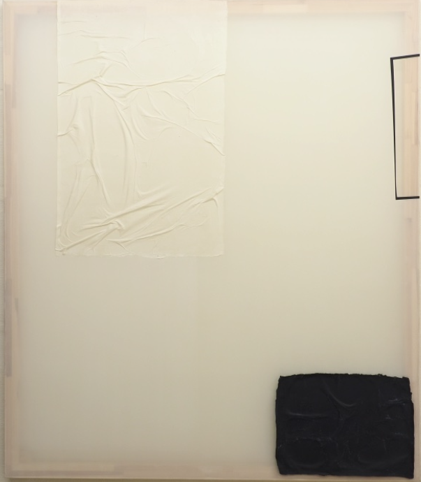Composition of Indigo dyed paper, Ecru paper, tape