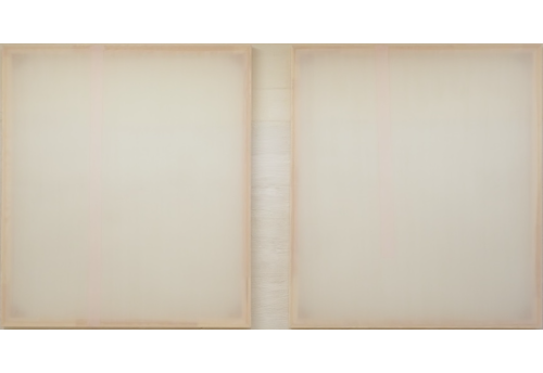 Dyptich pink stripe on white 1 and 2