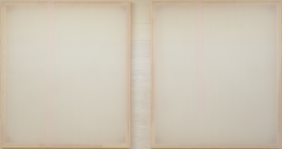 Dyptich pink stripe on white 1 and 2