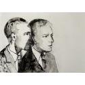 Louis Aragon et André Breton d'après une photo de Man Ray