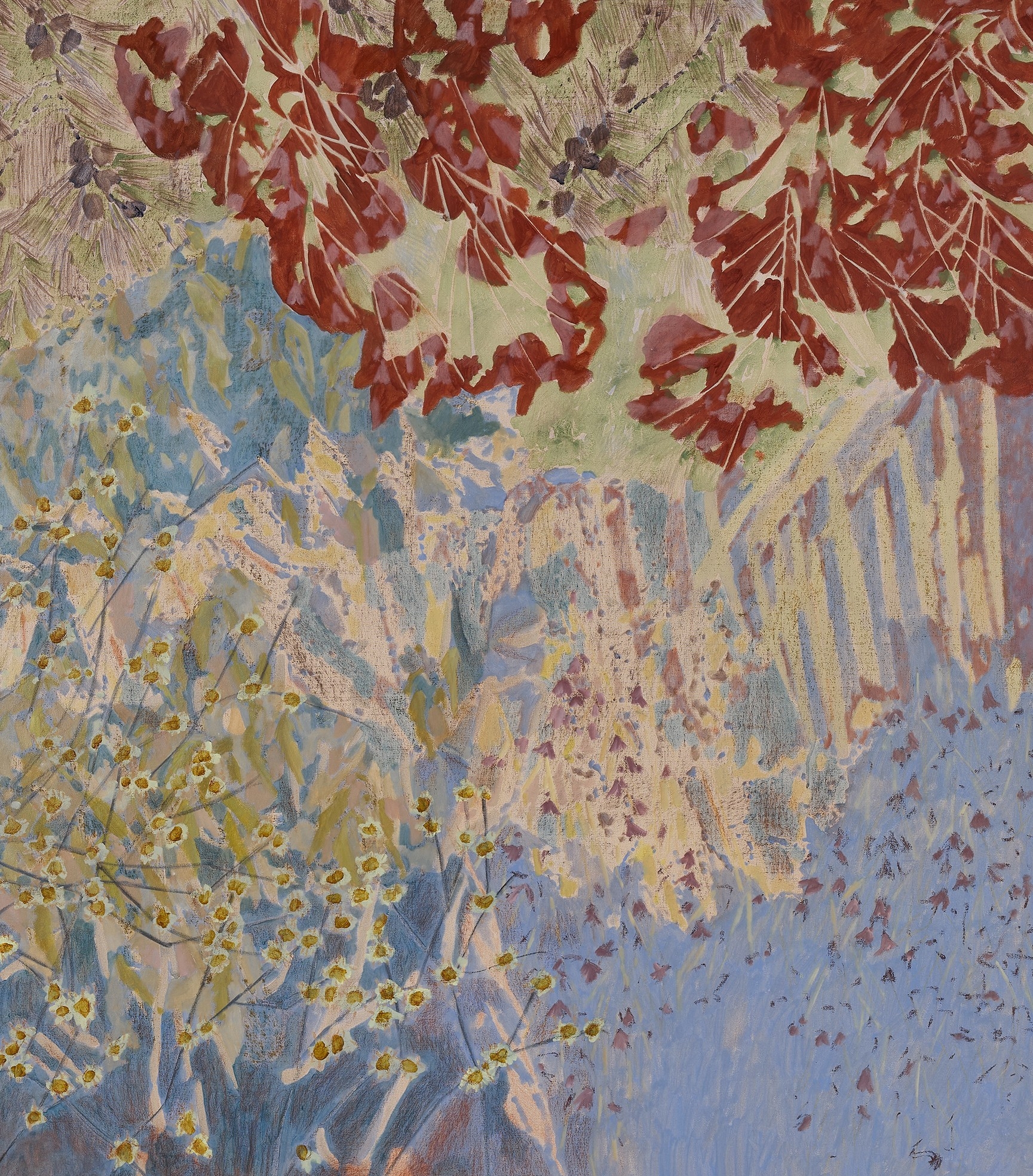 A Tree Aflame Over Rampant Daisies