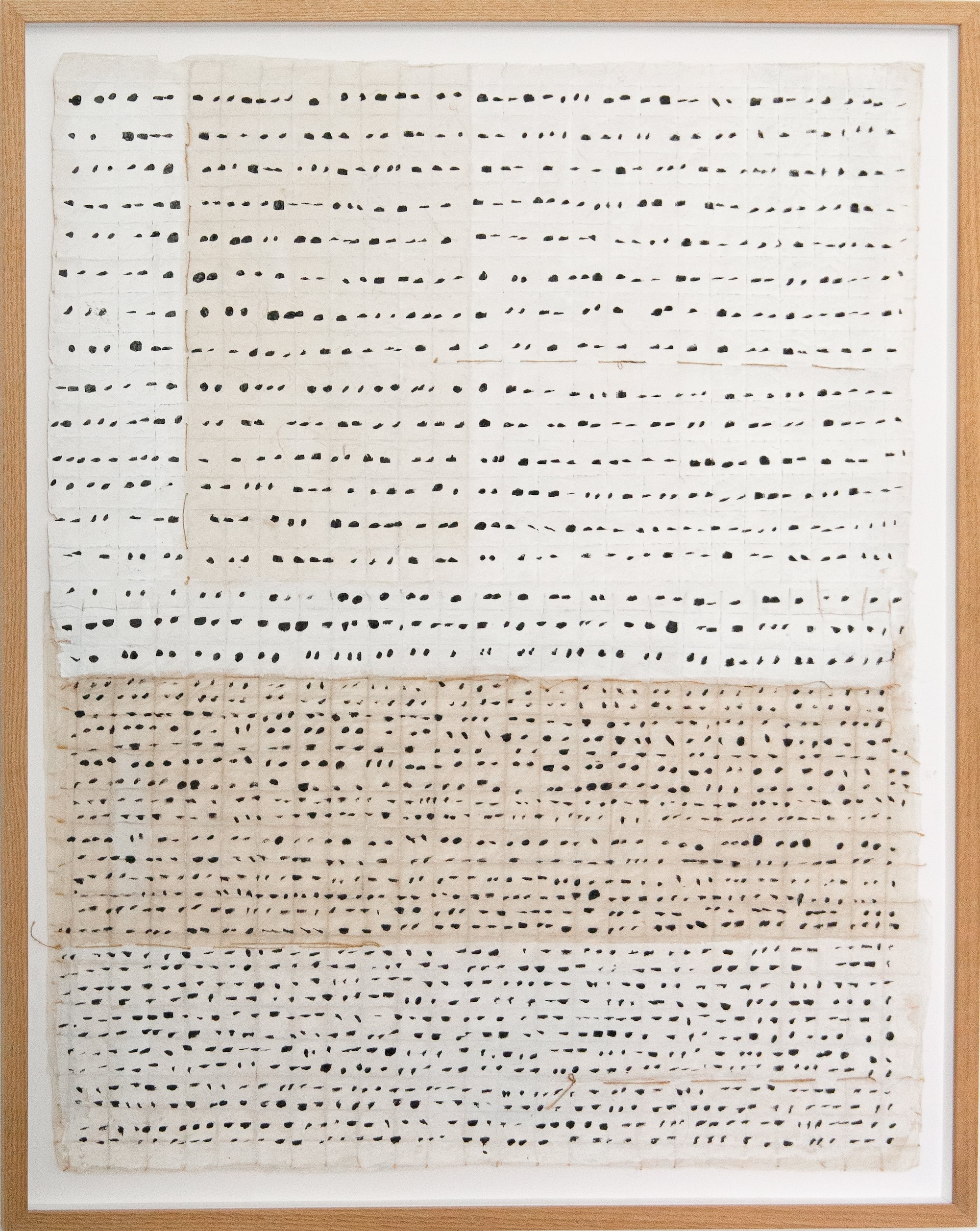 Écriture asémique - encre noir et fils rouge