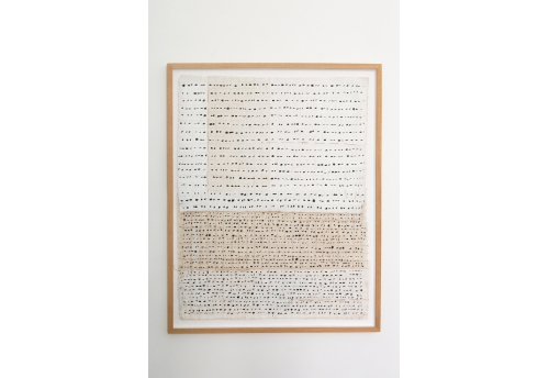 Écriture asémique - encre noir et fils rouge