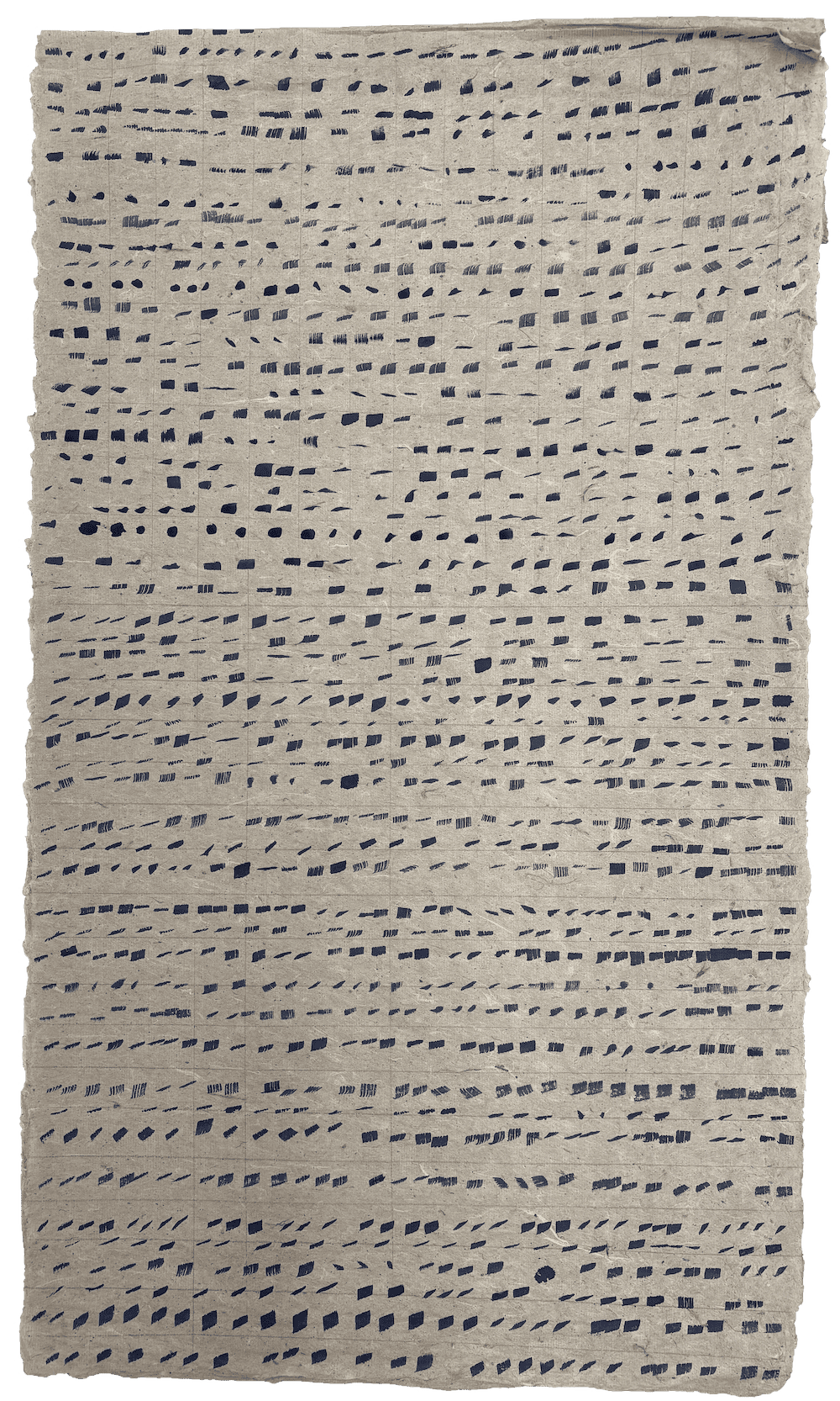 Écriture cunéiforme bleu - papier brun