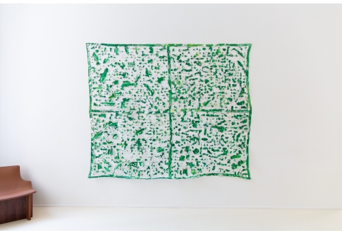 Sans Titre (Grand Papier Évidé Vert et Blanc)