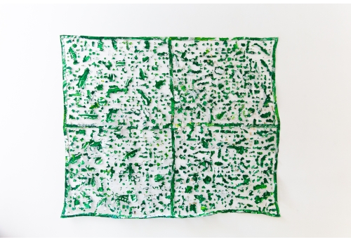 Sans Titre (Grand Papier Évidé Vert et Blanc)