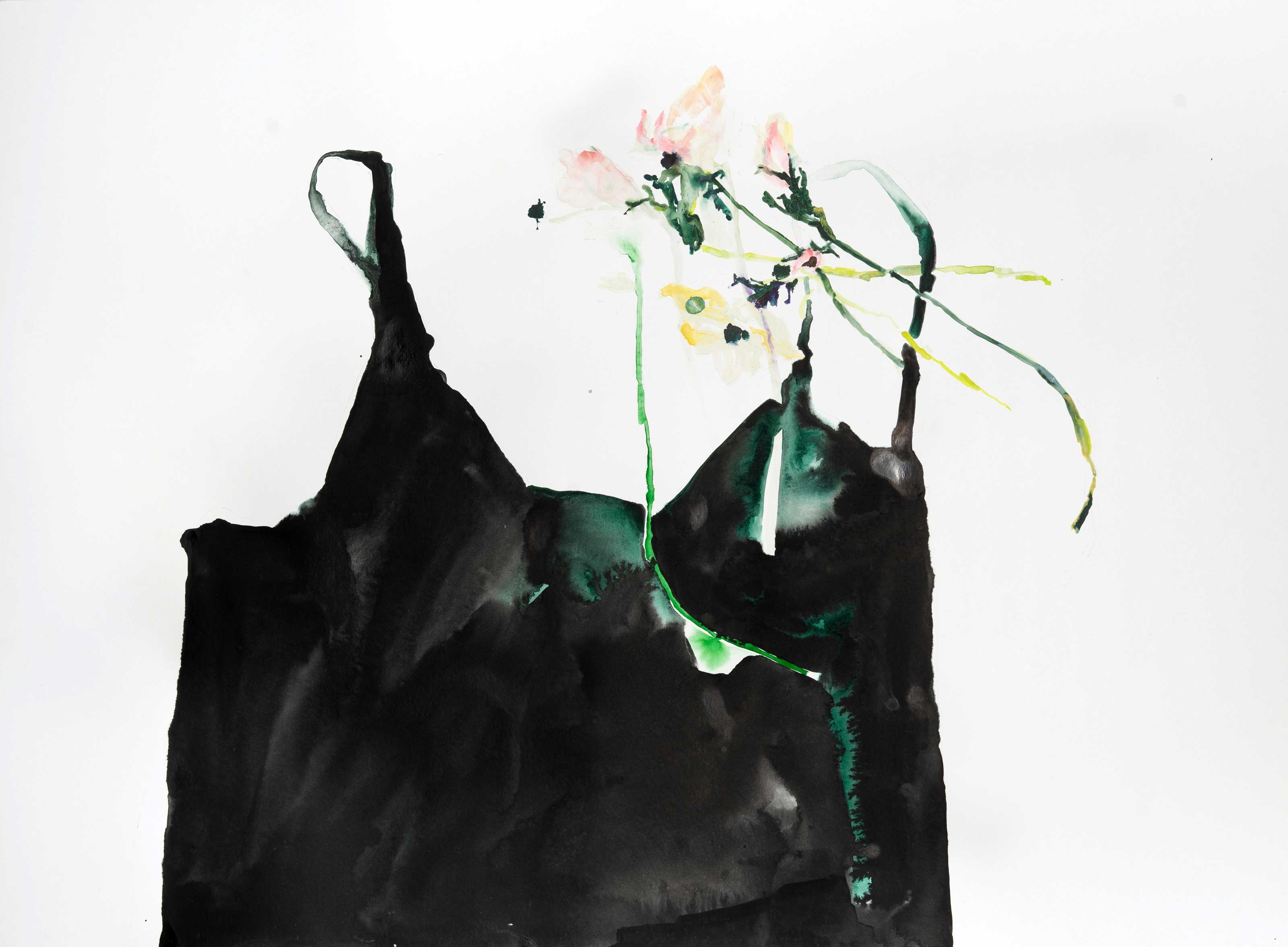 Fleurs et robe noire