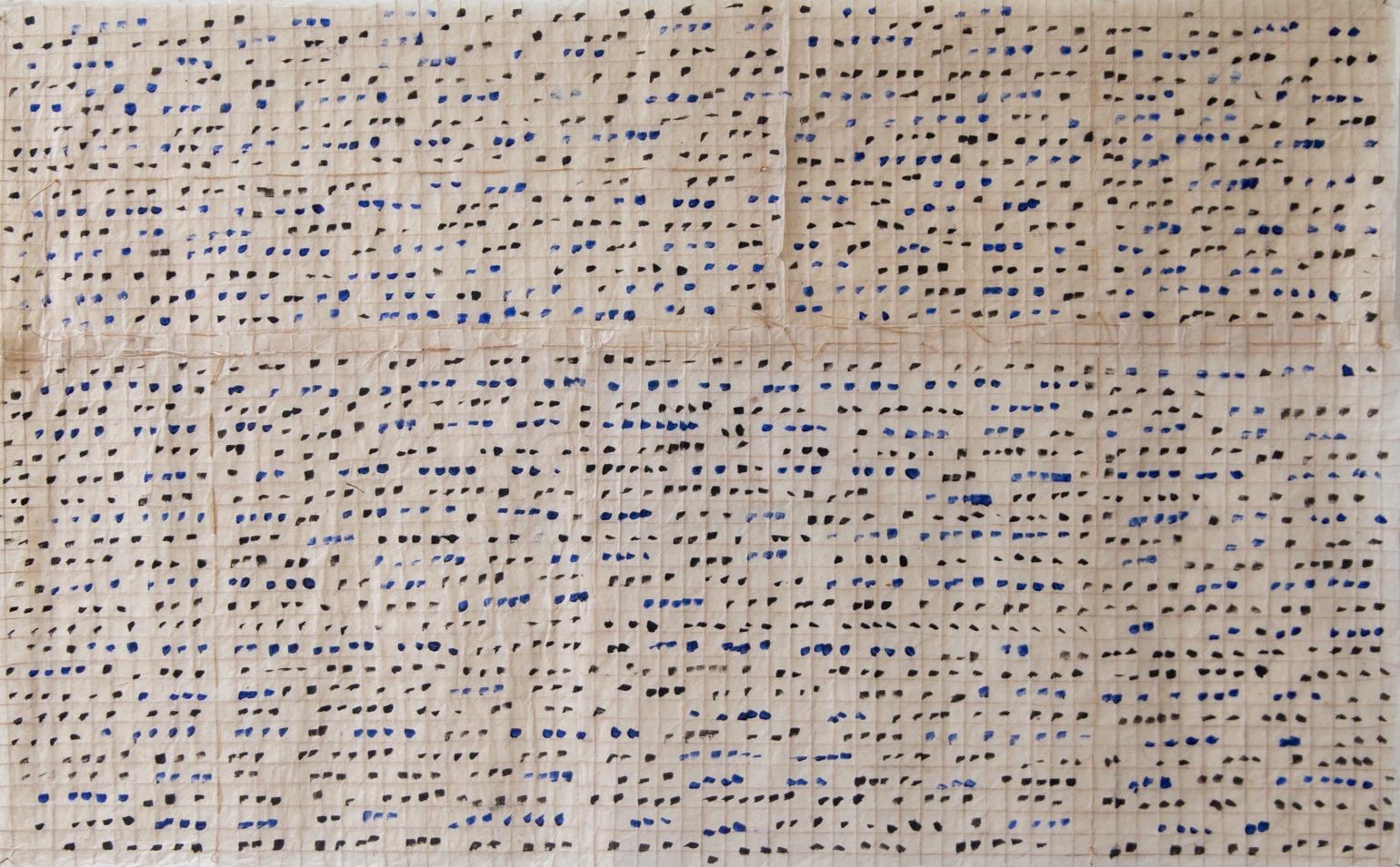 Écriture asémique - encre noire et bleue 1