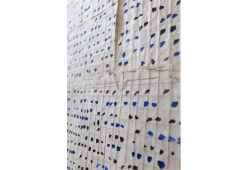 Écriture asémique - encre noire et bleue 1