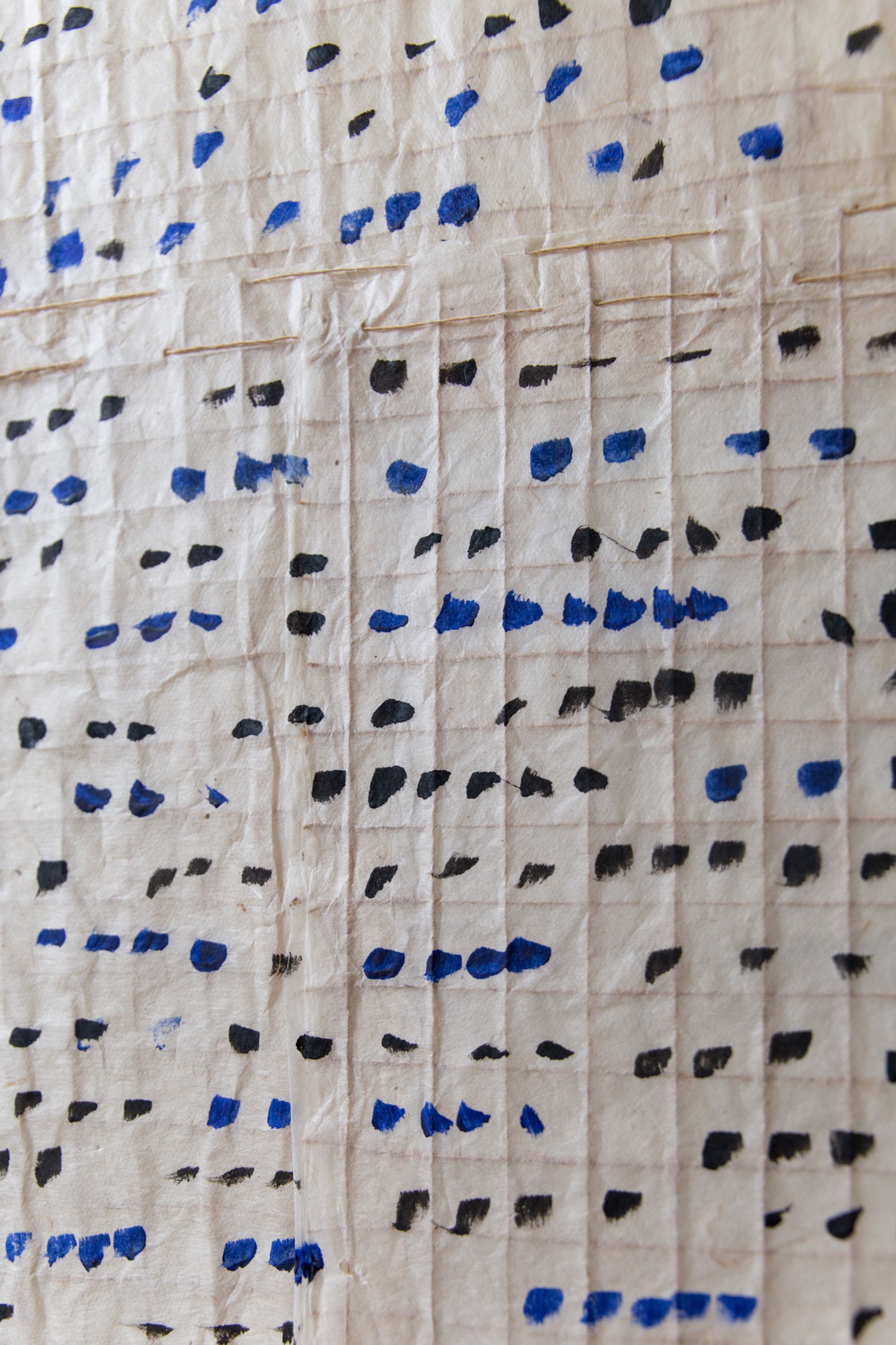 Écriture asémique - encre noire et bleue 1