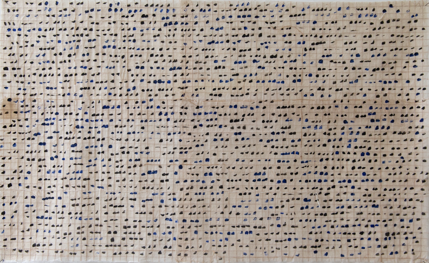 Écriture asémique - encre noire et bleue 2