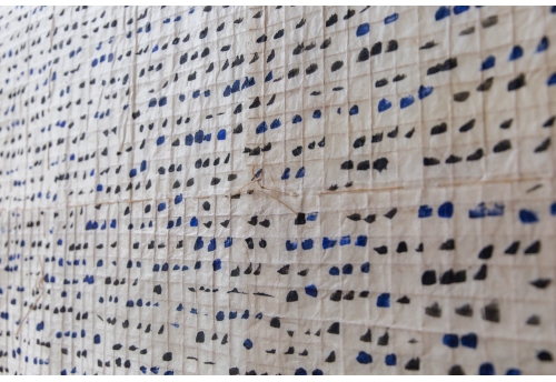 Écriture asémique - encre noire et bleue 2