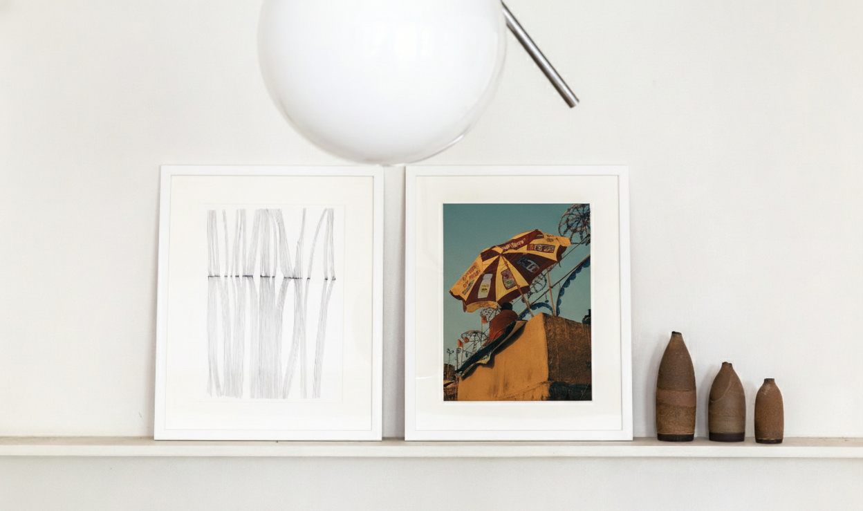 Vendeur sous parasol, Inde