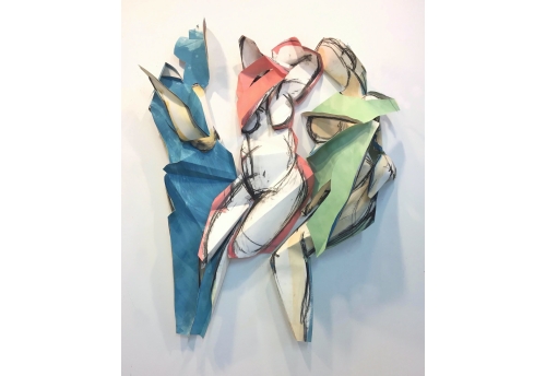 Folded Females Together III (green)