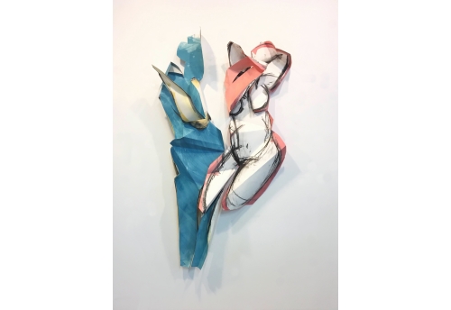 Folded Females Together III (green)