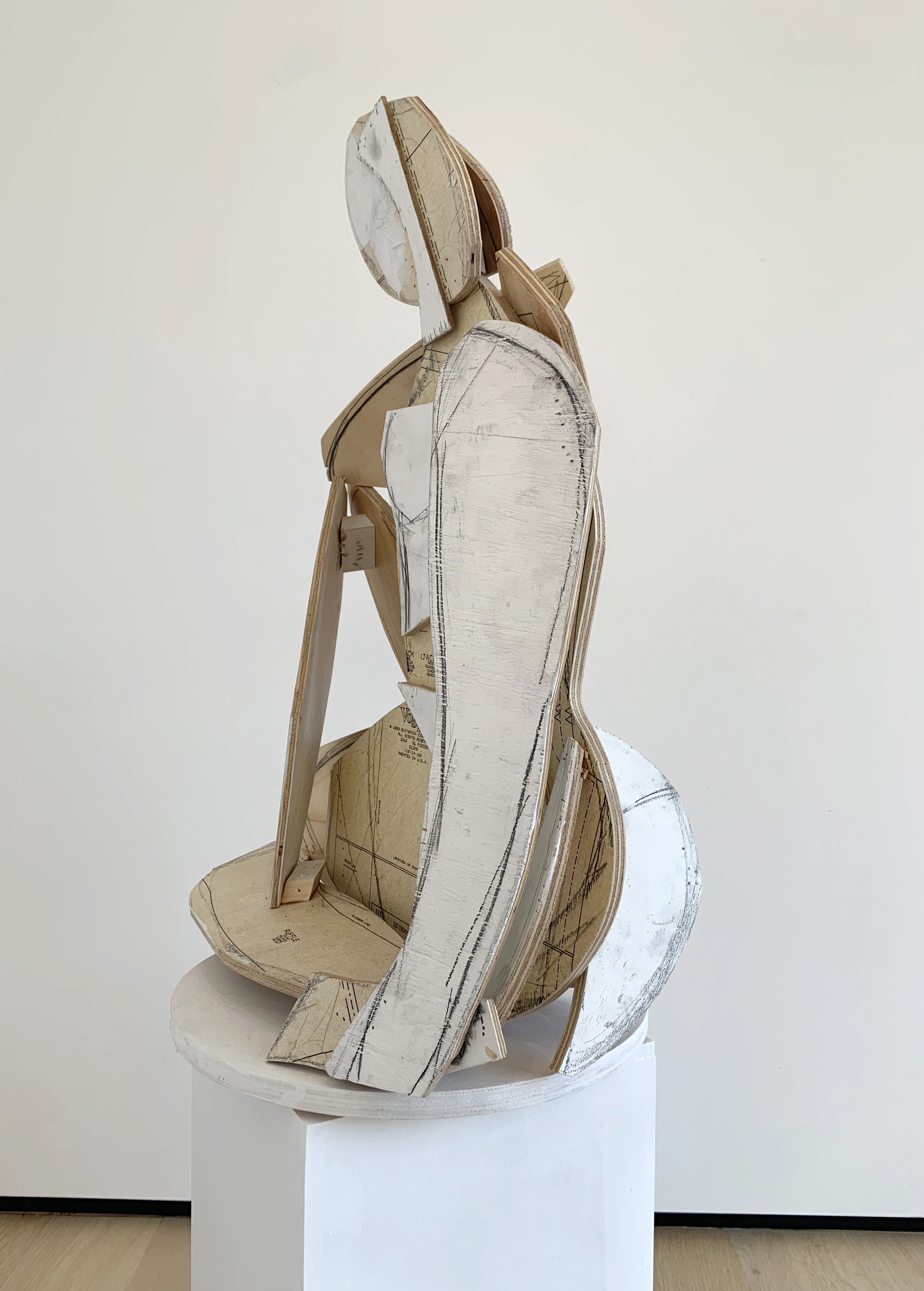 Folded Female Woman Seated V