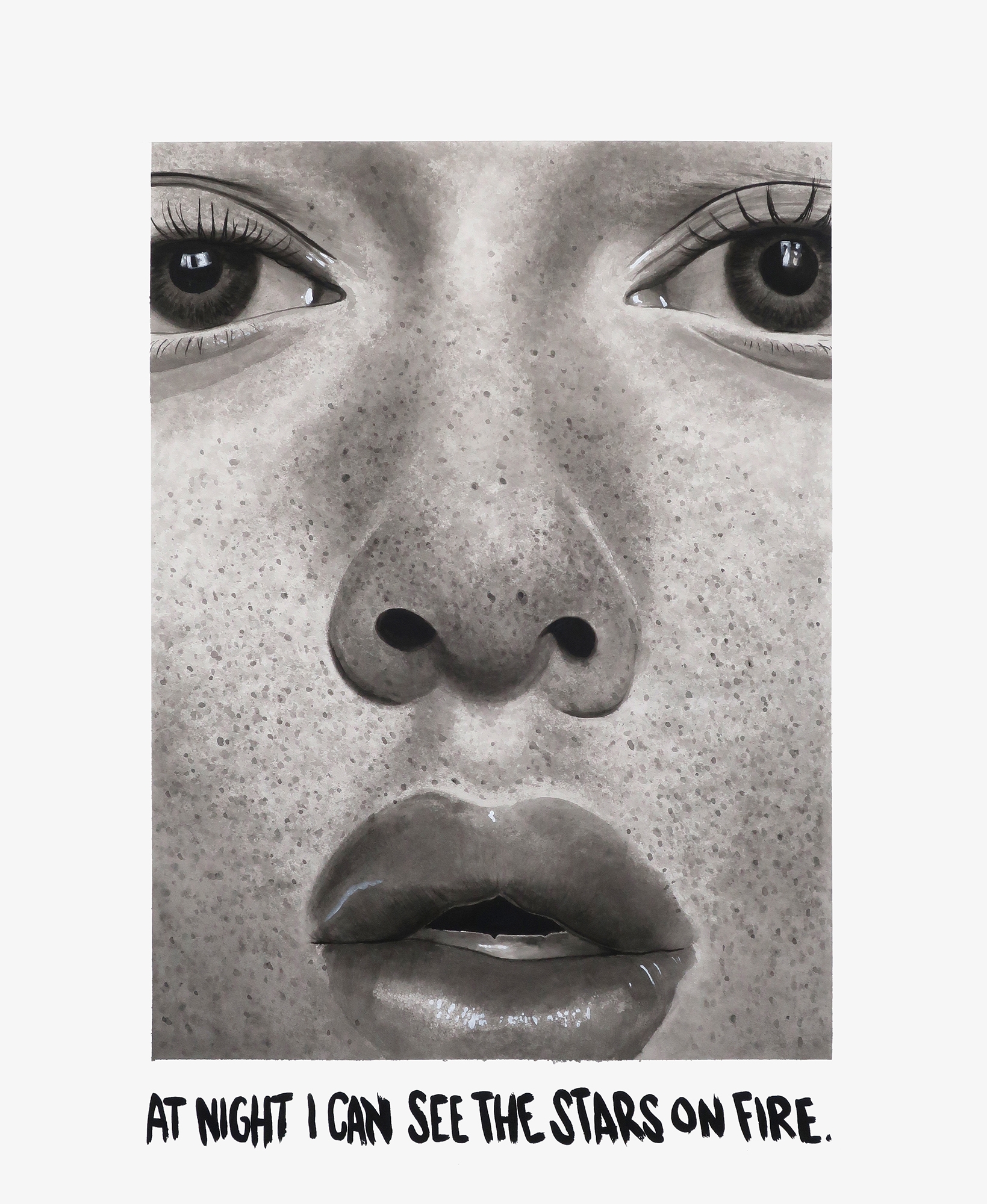 At night I can see stars on fire