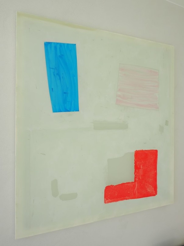 "Cento Moduli" manganese blue, red, dusty green