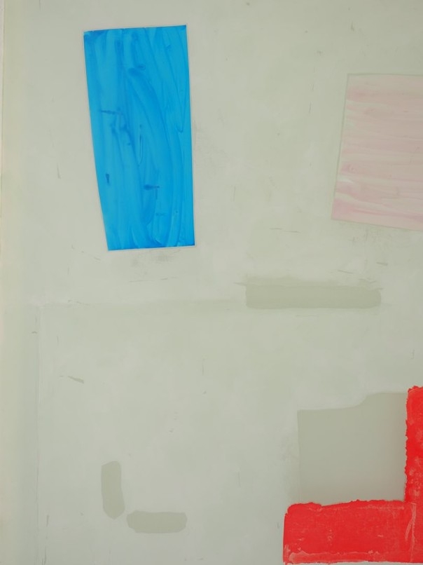 "Cento Moduli" manganese blue, red, dusty green