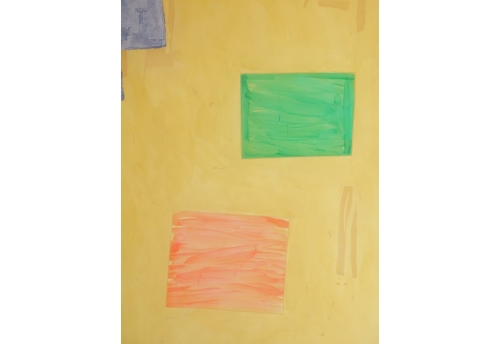 "Cento Moduli" yellow, denim blue, green, coral