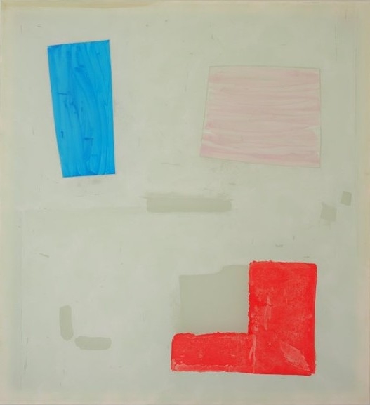 "Cento Moduli" manganese blue, red, dusty green