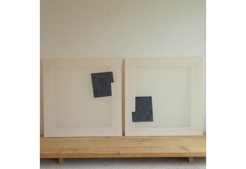 Enigma – Diptych, Blue Black, Ecru