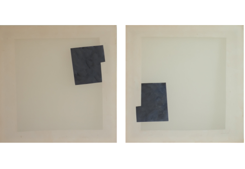 Enigma – Diptych, Blue Black, Ecru