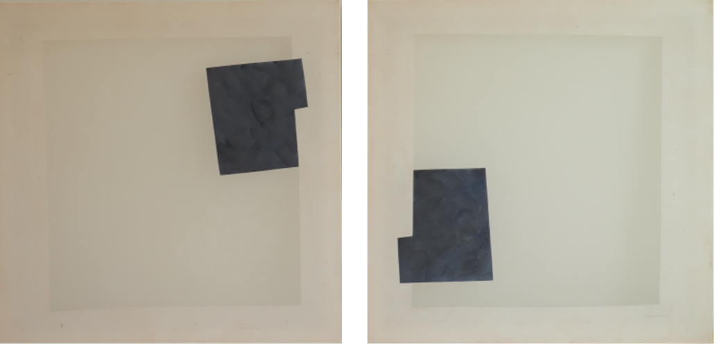 Enigma – Diptych, Blue Black, Ecru