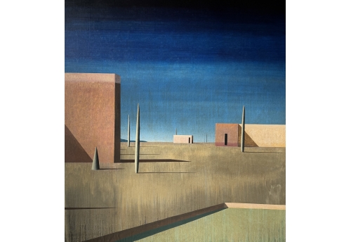 Paisatge amb 6 xipres