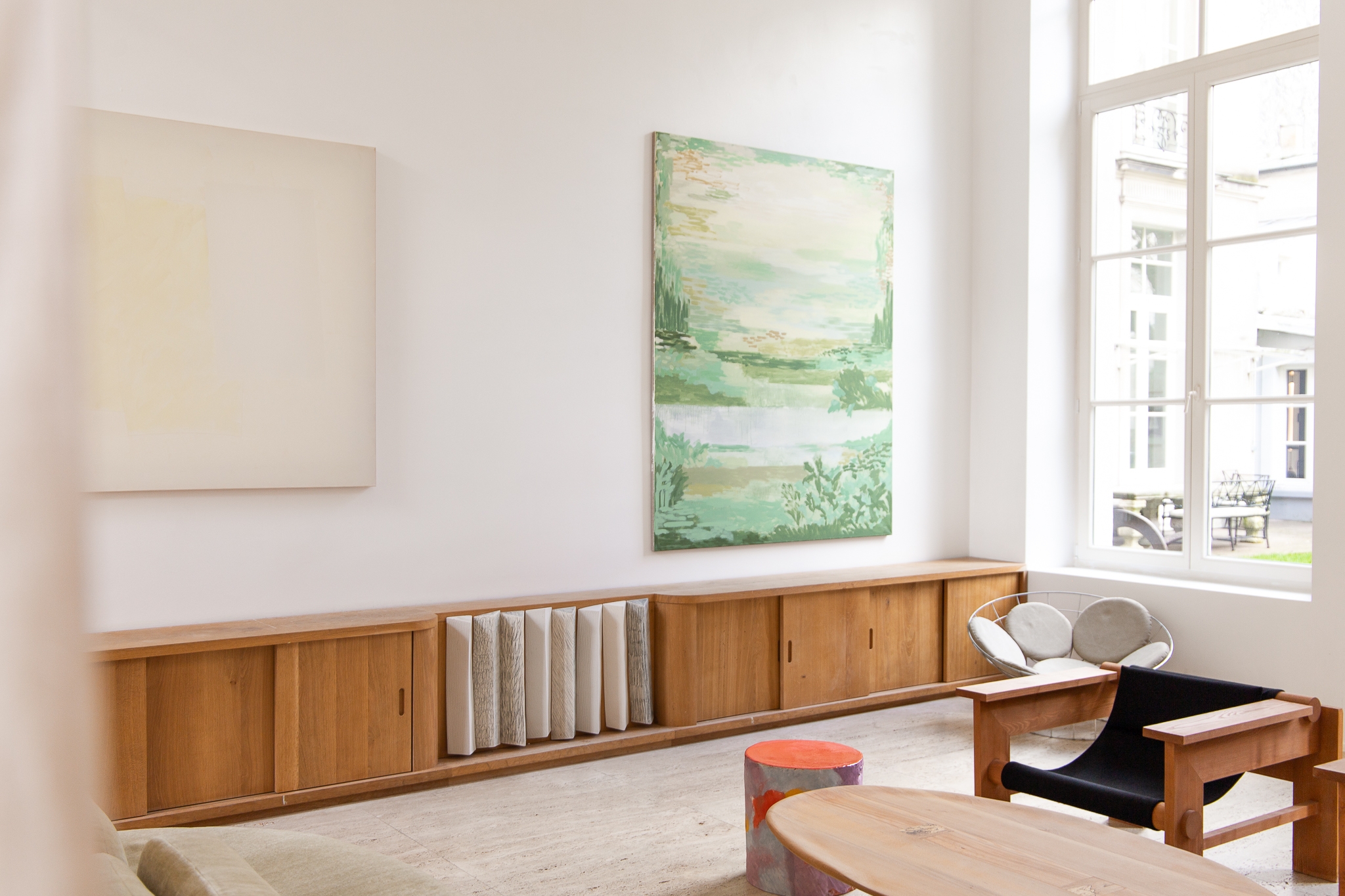 Enigma series, dusty yellow, off white